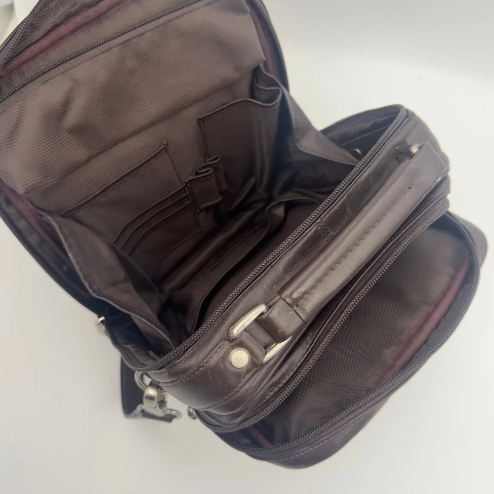 Osgoode Marley Leather Messenger Crossbody Bag Brown Medium